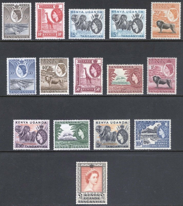 KUT 1954 5c-£1 QEII Pictorial SG 167-180 Scott 103-117 LMM/MLH Cat £120($155)