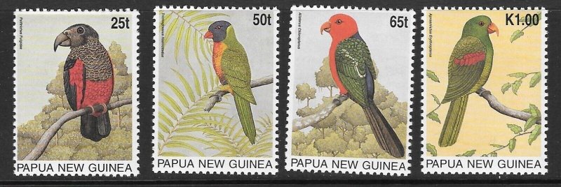 PAPUA NEW GUINEA SG776/9 1996 PARROTS MNH