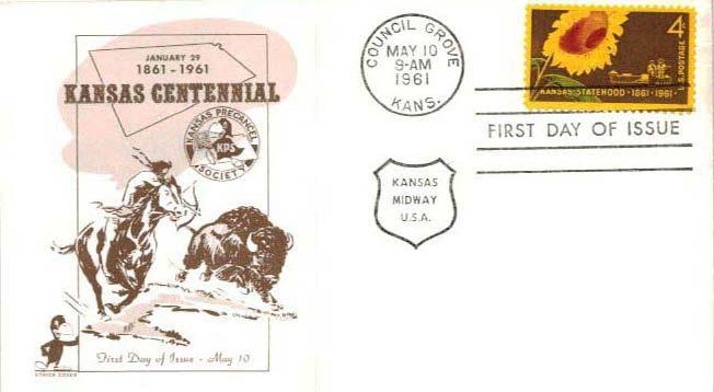 United States, First Day Cover, Kansas