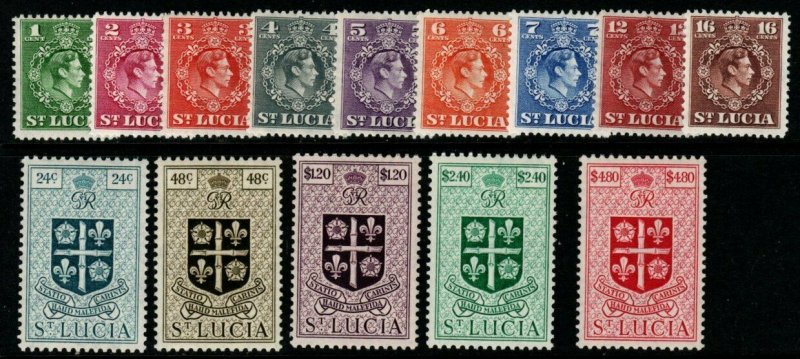 ST.LUCIA SG146/59 1949-50 DEFINITIVE SET MTD MINT