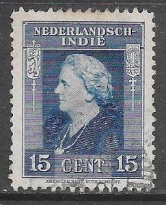 Netherlands Indies 256: 15c Queen Wilhelmina, used, F-VF