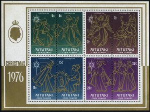Aitutaki 142b sheet,MNH.Michel Bl.11. Christmas 1976.Annunciation.
