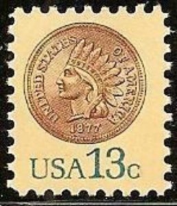 1978 Indian Head Penny Single 13c Postage Stamp, Sc# 1734, MNH, OG