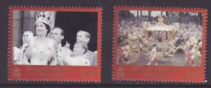 British Antarctic Territory-Sc#323-4- id9-unused NH set-QEII-50th Coronation-200