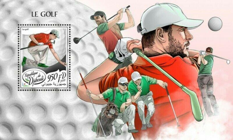 Djibouti - 2018 Sport of Golf - Stamp Souvenir Sheet - DJB18114b