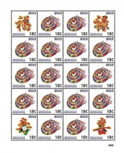 Micronesia 2013 - Lunar New Year Snake - Sheet of 20 Stamps - Scott #1002 - MNH