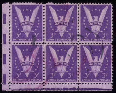US Sc 905b Block Of Six Significantly Darker Used Reddish Violet CV $3000