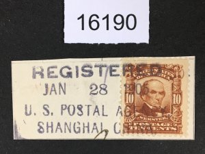 MOMEN: US STAMPS # 307 SHANGHAI CHINA CANCEL USED LOT #16190