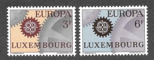 Luxembourg Scott 449-50 MNHOG - 1967 EUROPA Issue - SCV $1.00