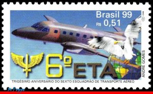2712 BRAZIL 1999 AIR TRANSPORTATION SQUADRON, ETA, AVIATION, BIRDS, MI# 2939 MNH