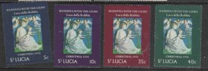 ST. LUCIA #286-289 1970 CHRISTMAS MINT VF NH O.G