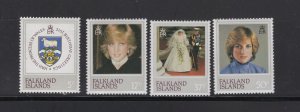 Falkland Islands #348-51   (1982 Princess Diana set) VFMNN CV $2.95