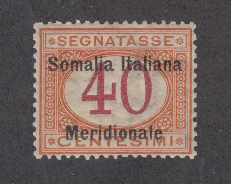 Somalia Sc J5 MLH. 1906 40c Postage Due of Italy w/ black overprint, VF
