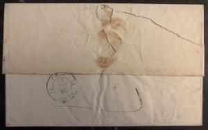 1839 French Guiana Paquebot Letter Sheet Cover To Paris France