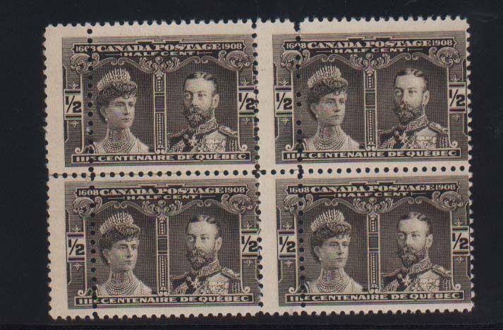 Canada #96 Mint Double Perf Variety Block