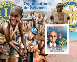 CENTRAFRICAINE 2012 SHEET LIONS AND ROTARY ORGANIZATIONS