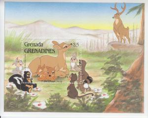 1987 Grenada Grenadines Disney Bambi SS (Scott 992) MNH