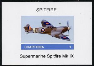 Chartonia (Fantasy) Spitfire Mk IX imperf deluxe sheet on...