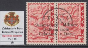 ITALY CEFALONIA OCC.  cv 580$  used Sassone n.18  BARGAIN