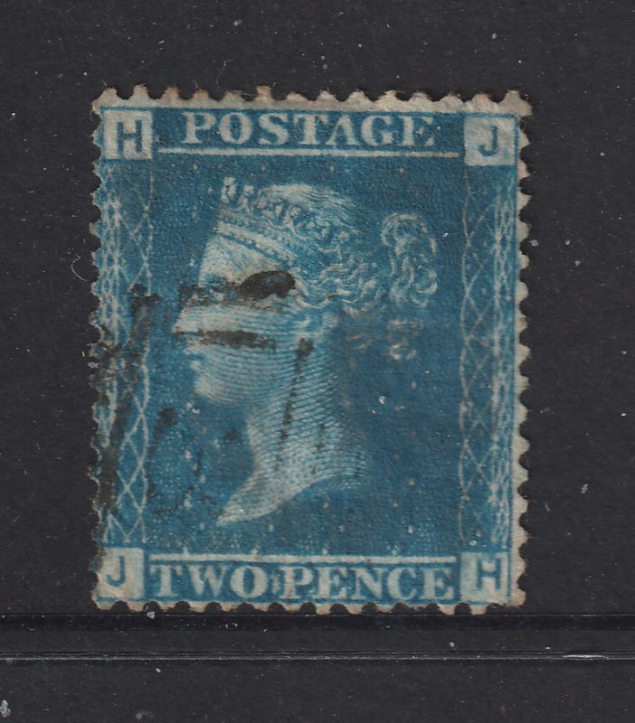 Great Britain a used perf QV 2d blue plate 7