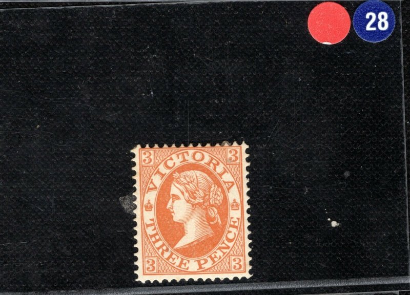 Australia States VICTORIA QV SG149 3d Glazed Paper (1880) Mint MM c£120+ RBLUE28