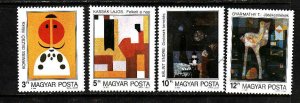 Hungary-Sc#3209-12-unused NH set-Paintings-Modern Art-1989-