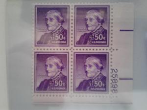 SCOTT # 1051A ANTHONY PLATE BLOCK WET PRINT GEM MINT NEVER HINGED STUNNING !!