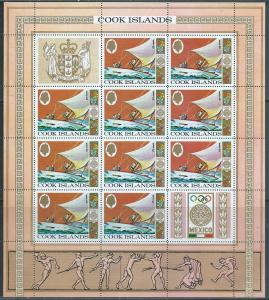 Cook Islands  #237 Sheet of 10 1968 Olympics (MNH) CV $2.50