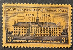 US #1083 Used F/VF 3c 200th Ann. of Nassau Hall 1956 [B35.3.1]