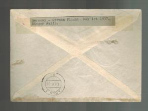 1937 Frankfurt Germany Hindenburg Zeppelin Cover to USA LZ 129  Canceled  Flight