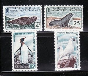 French Southern & Antarctic Territory Sc 16-19 NH ANIMALS - BIRDS 1960 set