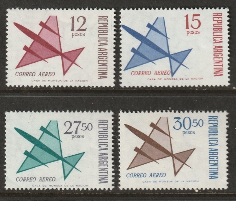 Argentina 1965 Sc C101-4 air post set MNH**