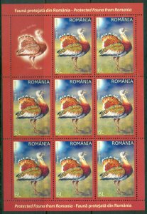 Romania 2009 Bird Otis tarda Bustard 6l sheetlet MUH