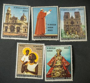 Vatican City #495-499 MINT Pope Paul VI