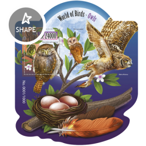 SIERRA LEONE 2015 SHEET OWLS BIRDS srl15503b