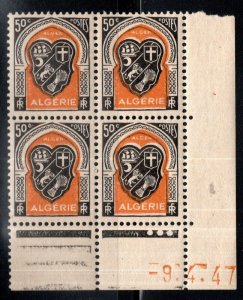 ALGERIA Scott 211 MNH**  corner block of Four