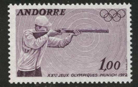 Andorra (French) Andorre Scott 213 MNH** Munich Olympic Rifle