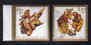 Germany 1989 Set of 2 Wood Carvings, Scott B685-B696, value = $2.25