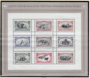 1998 TRANS-MISSISSIPPI Sc 3209 1c to $2 MNH mint sheet of 9