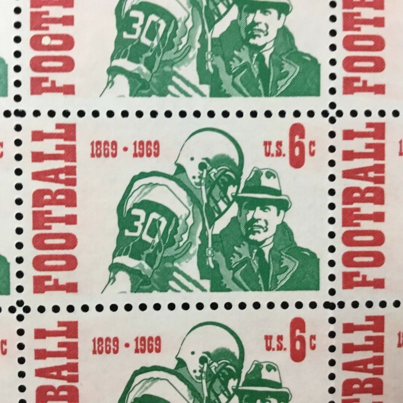 1382    College Football 100th Anniversary  MNH 6 c Sheet of 50  FV $3.00  1969 