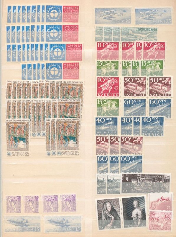 Sweden 1971/73 MNH MNG Collection Birds Sport (Apx 400+) BL769