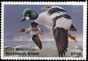 WISCONSIN #24 2001 STATE DUCK STAMP COMMON GOLDENEYE by Terry Doughty