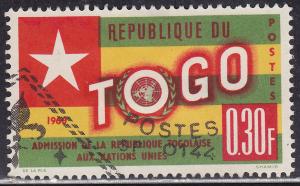 Togo 386 USED 1961 Togo's Admition to the UN .30 Fr