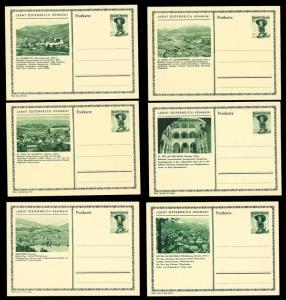 AUSTRIA (62) Scenery View Green 1 Shilling Postal Cards c1950s ALL MINT UNUSED