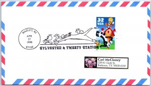 US SPECIAL EVENT COVER POSTMARK SYLVESTER & TWEETY AT HAZLET N.J. 1998