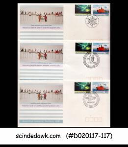 AUSTRALIAN ANTARCTIC TERRITORY - 1991 AURORA AUSTRALIAN - 5-FDCS with DIFF. CANC