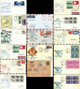 16 FIRST Flight AIRMAIL Space COVER Collection Pan American APOLLO Viscount USA