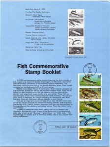 USPS SOUVENIR PAGE FISH FOUND IN U.S. WATERS COMMEMORATIVE STRIP OF (5) 1986