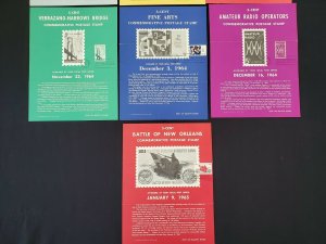 1963,64,65 Vintage USPS Bulletin Board Poster Folded w/ FDI Cancel Lot of 10