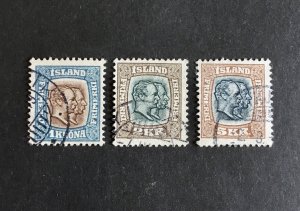 Scott 83 - 85 Iceland 1907 Fine Used